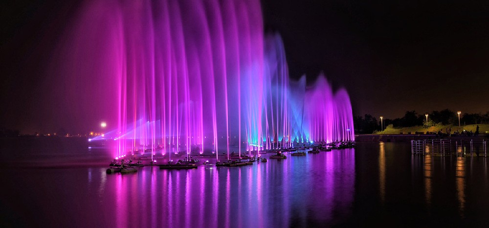 噴泉景觀,水下燈